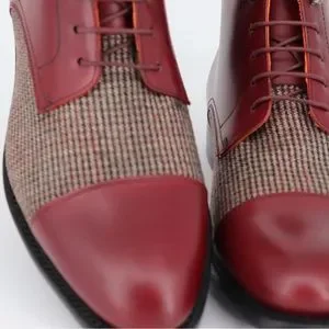 Shoes | Burgundy Spanish Leather And Wool Jumper Boots  display picture 2